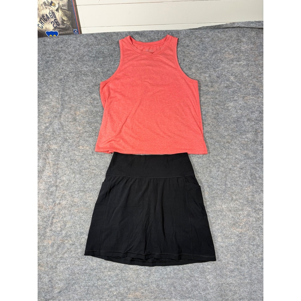Athleta Salutation Stash Pocket Skort and Tank Set Womens S Black 2pc Set Bundle